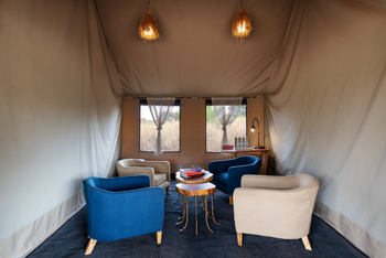 Nyikani Tarangire Camp: Private Lounge im Familienzelt