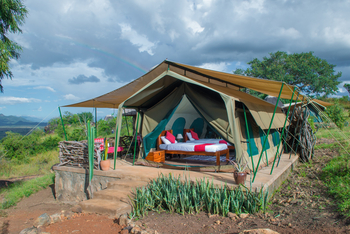 Kidepo Savannah Lodge: Safarizelt Betten