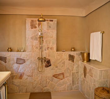 Sujan Sher Bagh: Tented Jungle Suite - Dusche