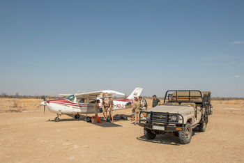 Mwaleshi Camp Mwaleshi Camp: RASAir-Flugzeug am Airstrip