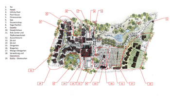 Aramness Aramness: Plan der Gesamtanlage mit Legende