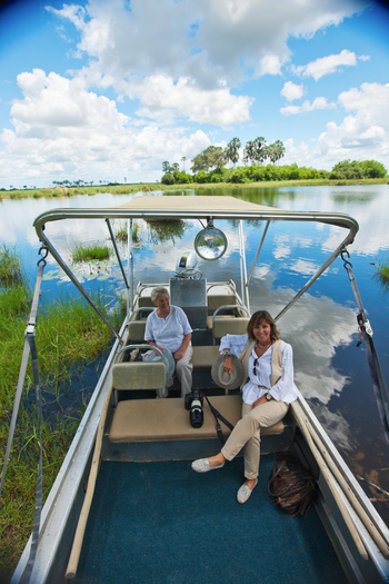 Selinda Camp: Motorbootausflug