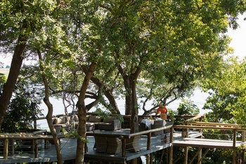 Chobe Game Lodge: Schattiges Deck