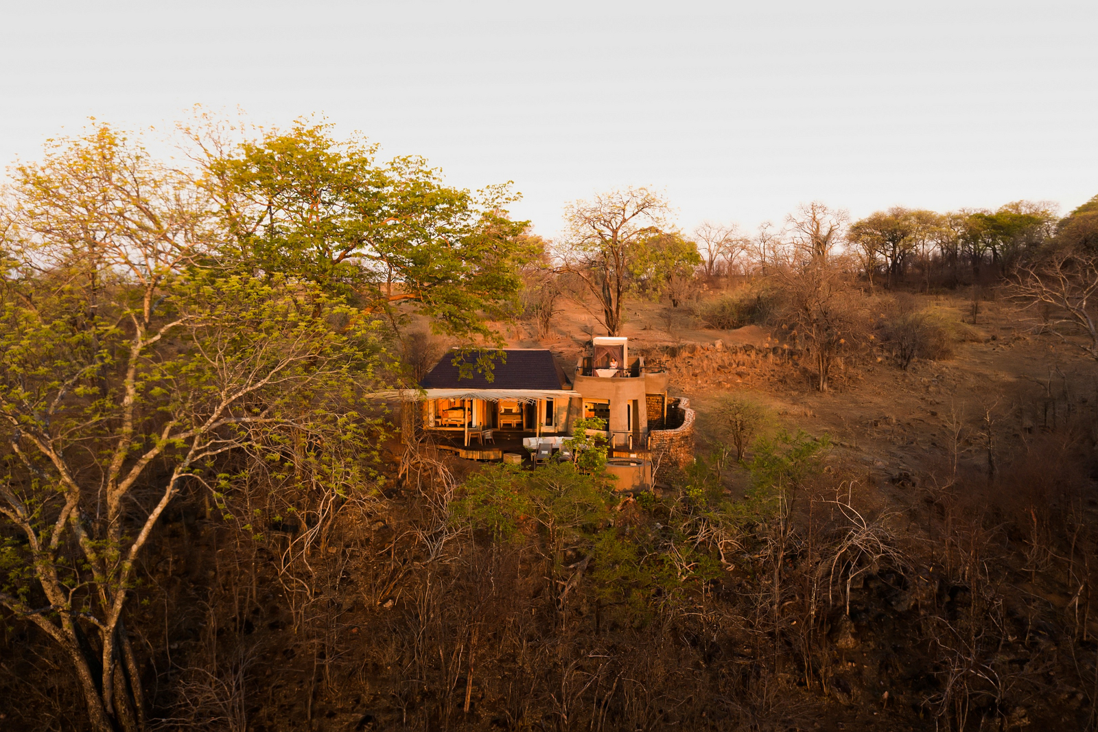 Puku Ridge Camp Puku Ridge Camp: Gästechalet neben Bäumen