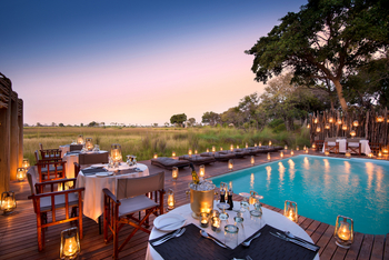 Nxabega Okavango Tented Camp: Dinner am Pool