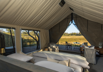 Little Machaba Camp: Blick auf die Khwai-Ufer-Zone