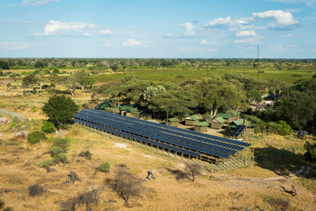 Mombo Camp: Solaranlage Luftbild