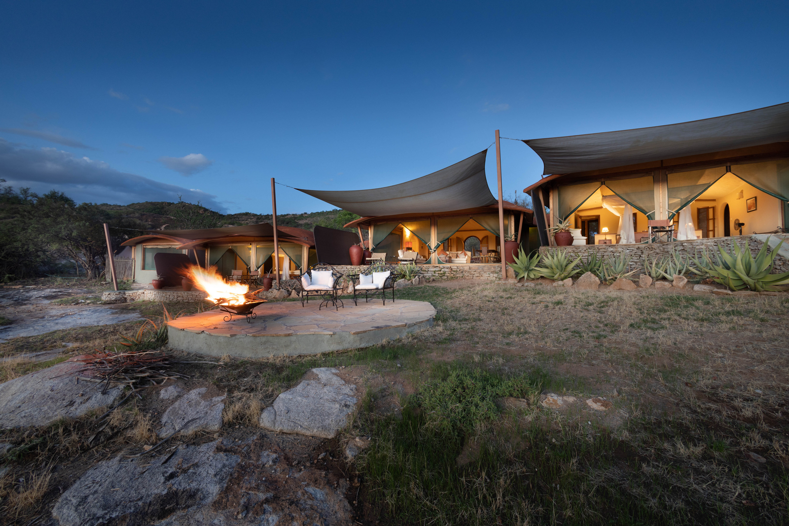 Saruni Samburu Saruni Samburu: Zentrales Kudu House Feuerplatz