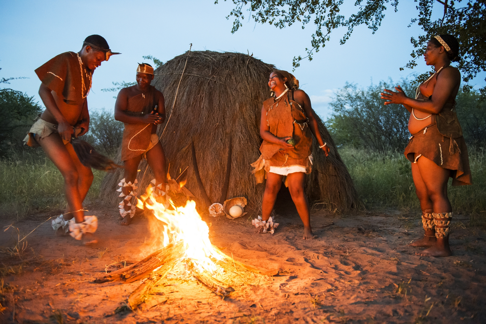 Kalahari Plains Camp Kalahari Plains Camp: Traditioneller Tanz um das Feuer