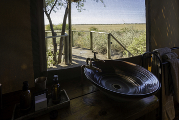 Kalahari Plains Camp: Waschbecken im Badezimmer