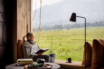 Singita Kwitonda Lodge: Blick auf kleinräumige Landwirtschaft