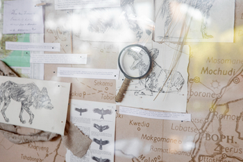 Duma Tau Camp Duma Tau Camp: Exponat in der Bibliothek