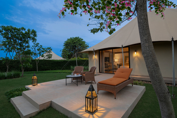 The Oberoi Vindhyavilas Wildlife Resort: Terrasse