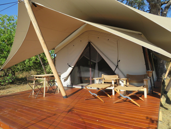 Camp Maru Camp Maru: Zelt auf Holzplattform