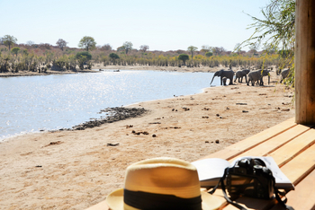 Ghoha Hills Savuti Lodge Ghoha Hills Savuti Lodge: Beobachtungsunterstand am Wasserloch