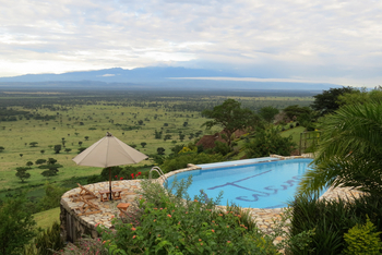 Katara Lodge: Blick Richtung Rwenzori