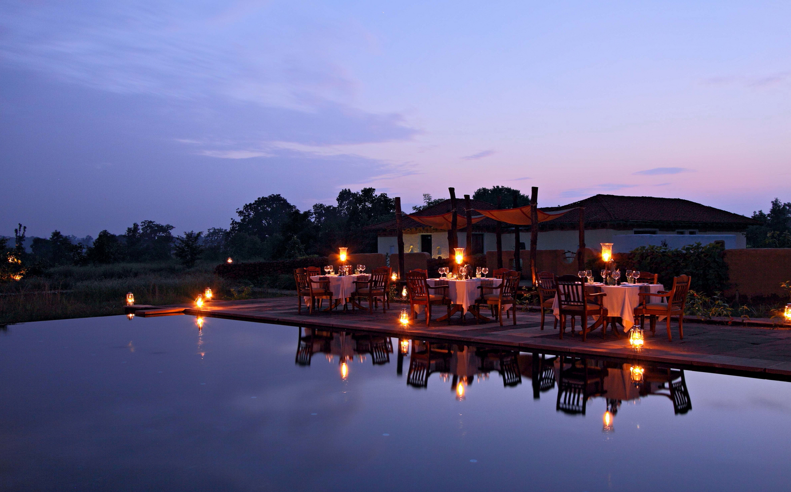 Samode Safari Lodge Samode Safari Lodge: Dinner am Pool