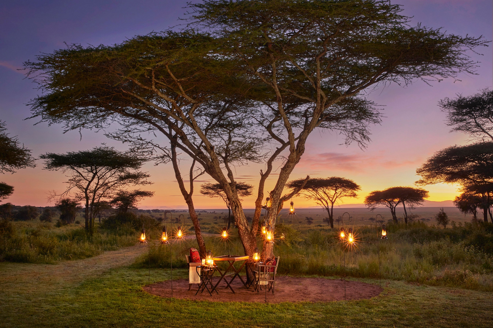 Legendary Songa Migrational Camp Legendary Songa Migrational Camp: Dinnerbereich im Freien am Abend