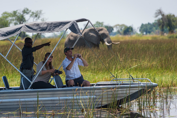 Vumbura Plains Camp: Motorbootfahrt