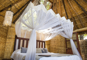 Mwamba Bush Camp: Dach einer Gästehütte